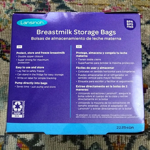 🍼NWOT, Lansinoh 100 Count Breastmilk Safe Storage Bags Freezable, sz 6oz Bags - Picture 6 of 9